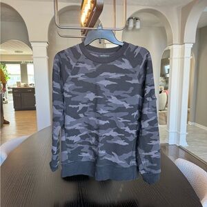 Athleta Black and Gray Camouflage Sweatshirt